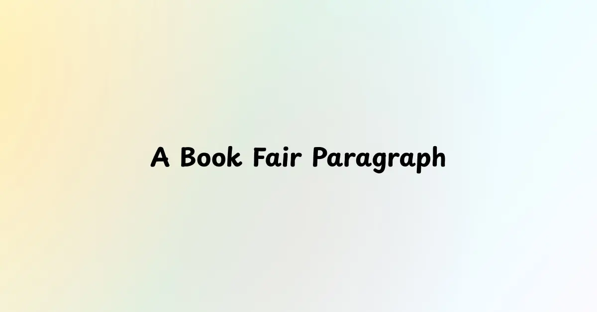 A Book Fair Paragraph
