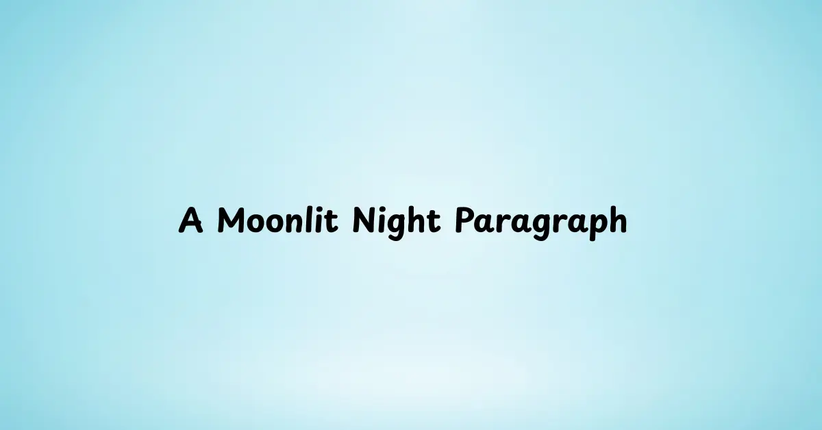 A Moonlit Night Paragraph