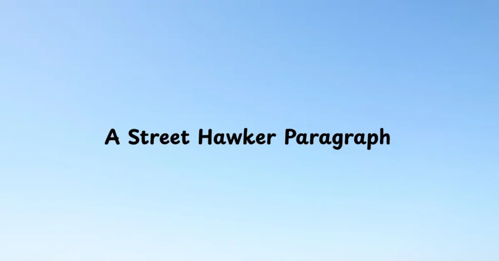 A Street Hawker Paragraph