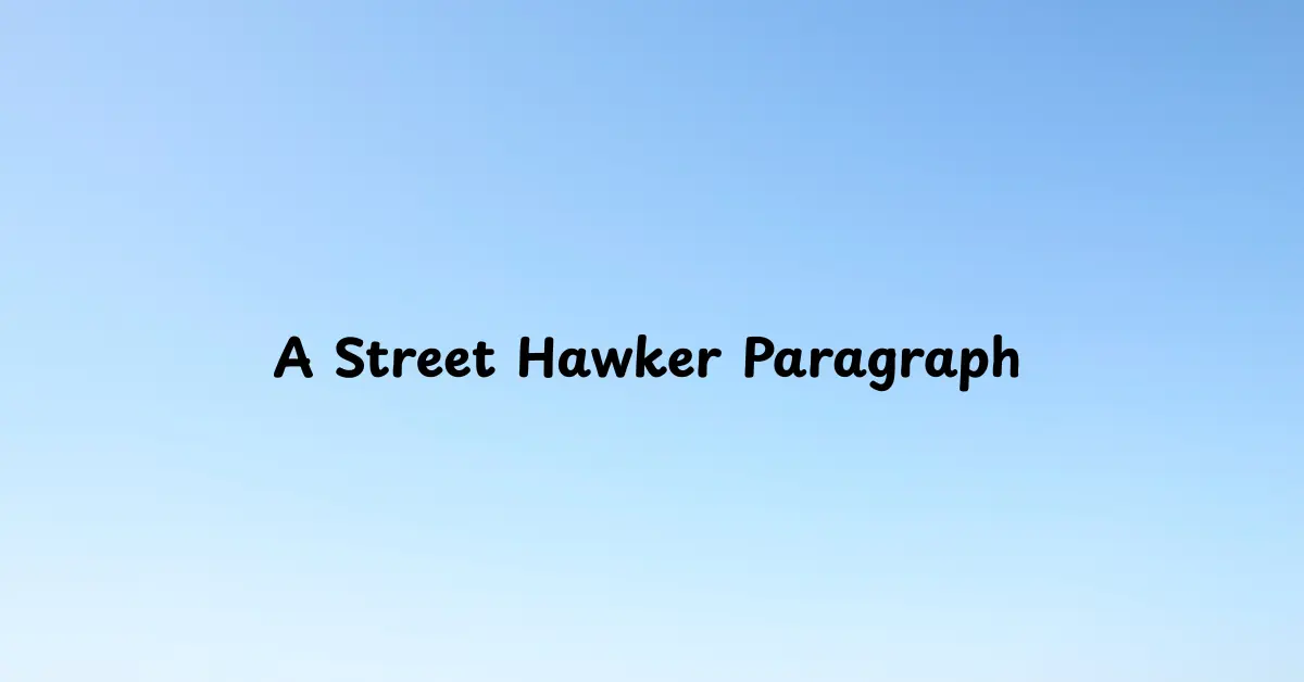 A Street Hawker Paragraph