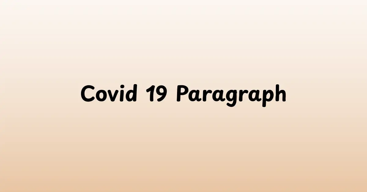 Covid 19 Paragraph