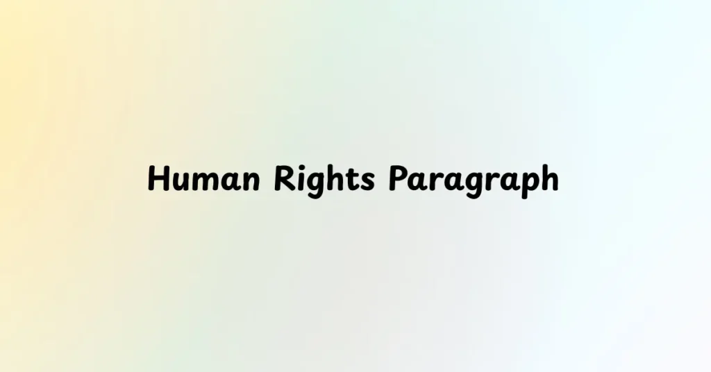 Human Rights Paragraph