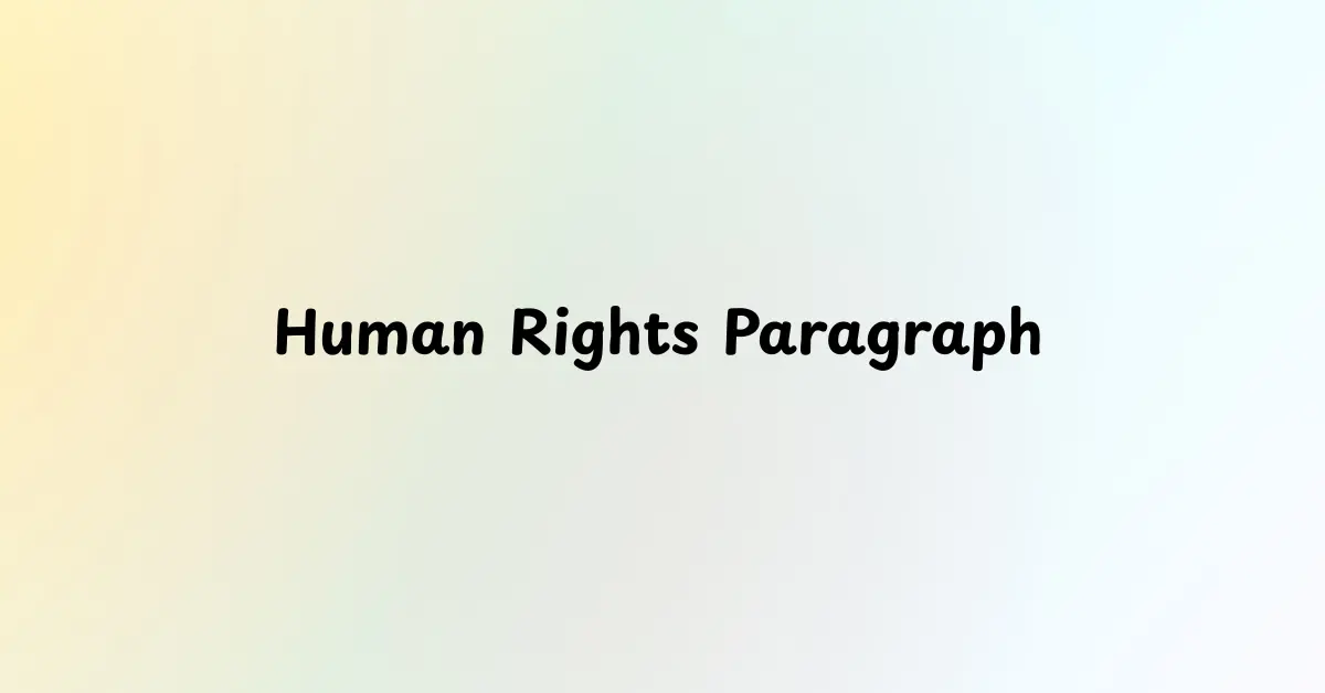 Human Rights Paragraph